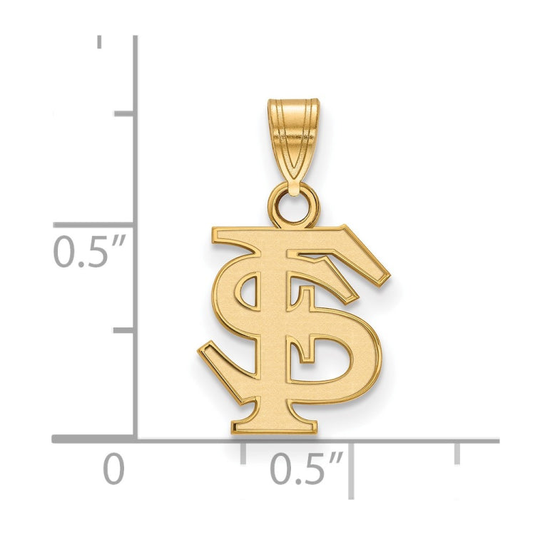 14k Gold LogoArt Florida State University F-S Small Pendant