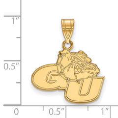 14k Gold LogoArt Gonzaga University G-U Bulldog Medium Pendant