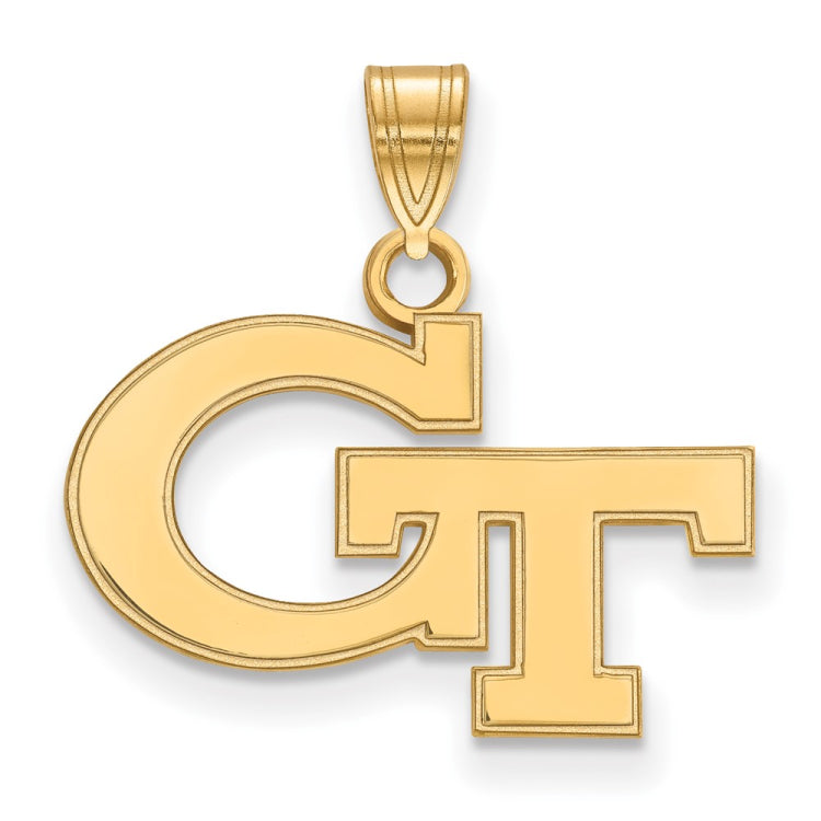 14k Gold LogoArt Georgia Institute of Technology G-T Small Pendant