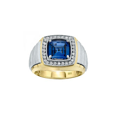 Men's Two-tone 1/4ct tw Diamond Checkerboard Ring Mounting