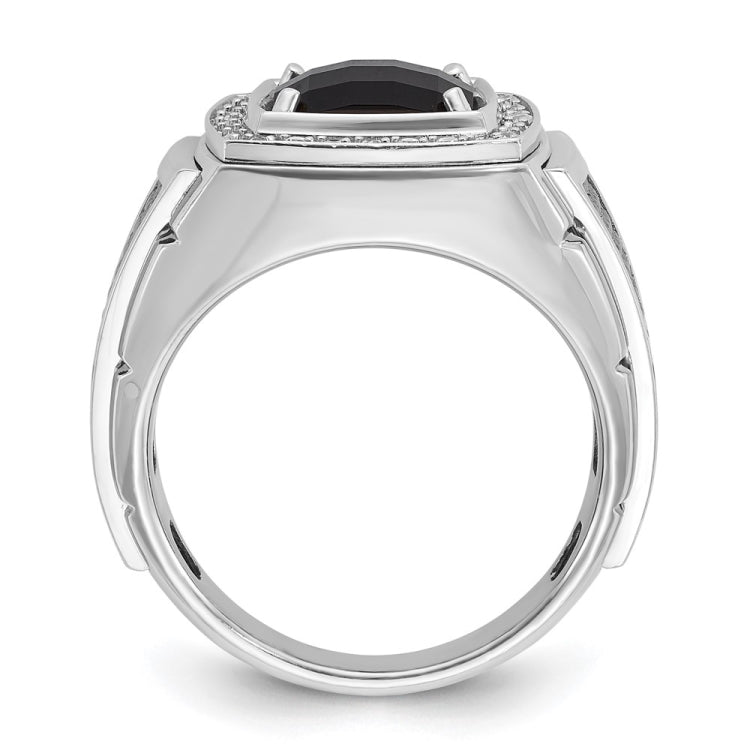 Men's Ring with Black Rhodium Accent Mounting