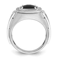 Men's Ring with Black Rhodium Accent Mounting