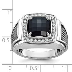 Men's Ring with Black Rhodium Accent Mounting