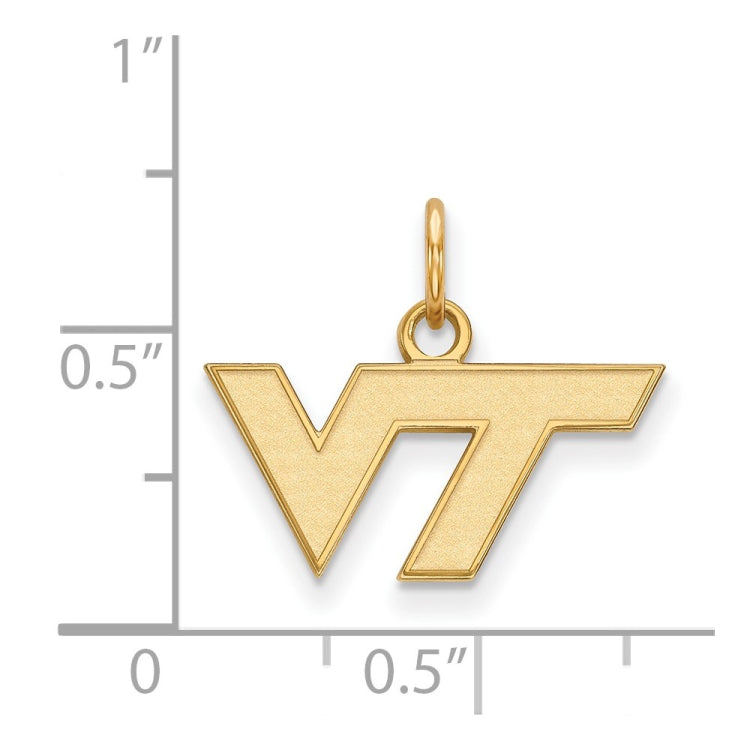 14k Gold LogoArt Virginia Tech V-T Extra Small Pendant