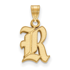 14k Gold LogoArt Rice University Letter R Small Pendant