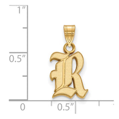 14k Gold LogoArt Rice University Letter R Small Pendant