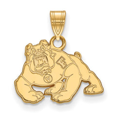 14k Gold LogoArt California State University Fresno Bulldog Small Pendant