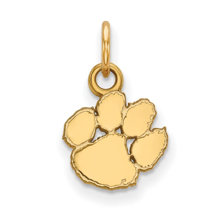 14k Gold LogoArt Clemson University Tiger Paw Extra Small Pendant