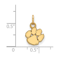 14k Gold LogoArt Clemson University Tiger Paw Extra Small Pendant