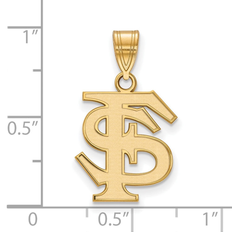 14k Gold LogoArt Florida State University F-S Medium Pendant