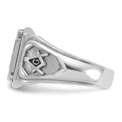 IBGoodman Sterling Silver Men's Polished and Textured with Multi-color Enamel Knights Templar Masonic Ring