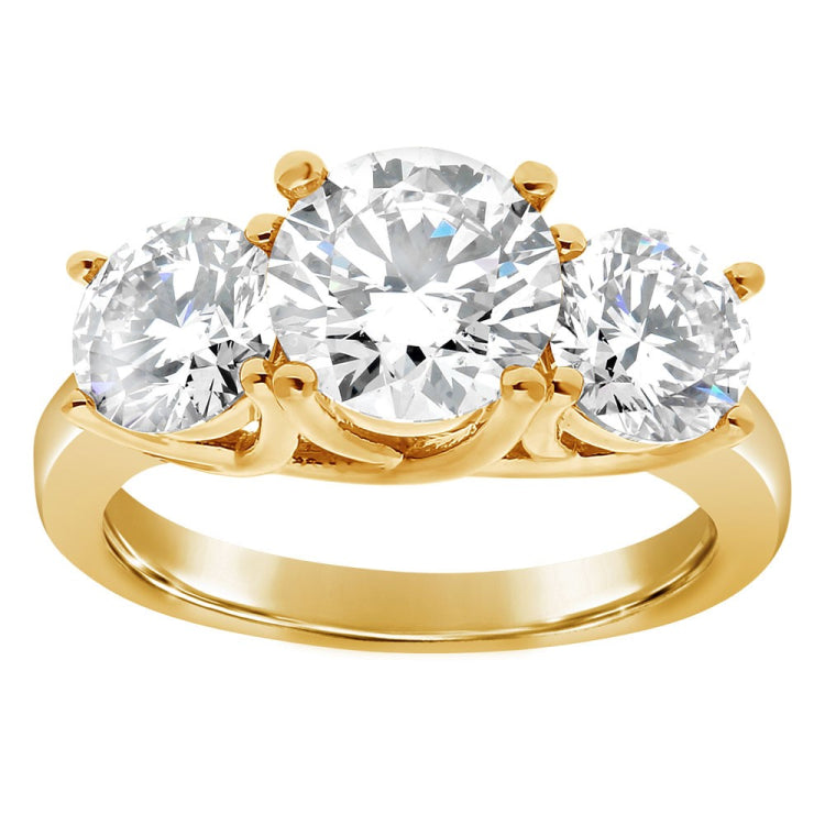 14K Ladies white gold mounting for 2-1.00ct, 1-2.00ct