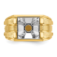 10K Men's Yellow Gold Solitaire Mounting with Black Rhodium Accent