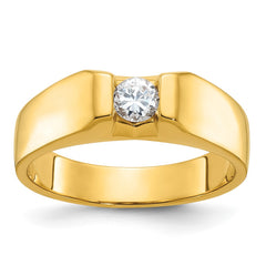Men's YG Solitaire Ring with All Bright Finish Mounting