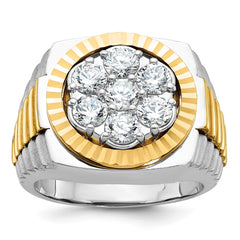 Men's Two-tone 2ct tw Diamond Cluster Ring  (YG parts/bezel) Mounting