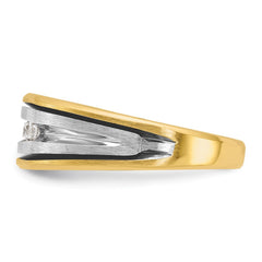 10k Two-tone IBGoodman Men's w/Black Rhodium Diamond Complete Ring