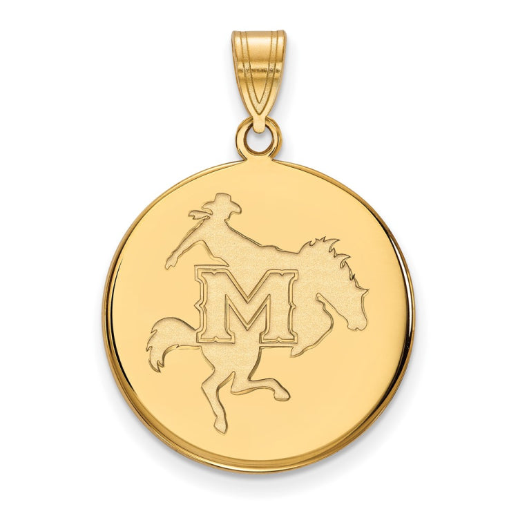 14k Gold LogoArt McNeese State University Large Disc Pendant