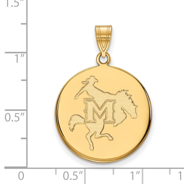 14k Gold LogoArt McNeese State University Large Disc Pendant