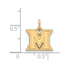 14k Gold LogoArt Miami University Ohio Letter M Extra Small Pendant