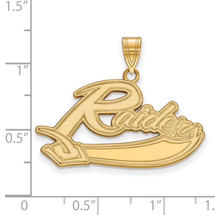 14k Gold LogoArt Mt Union College Raiders Large Pendant