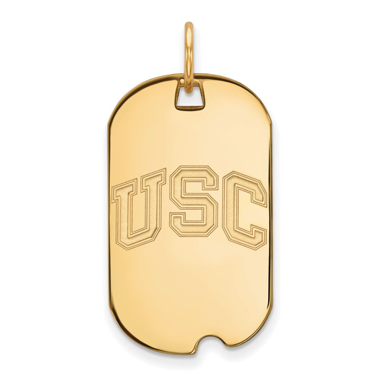 14k Gold University of Southern California U-S-C Small Dog Tag Pendant
