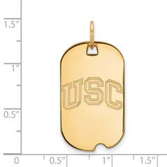 14k Gold University of Southern California U-S-C Small Dog Tag Pendant
