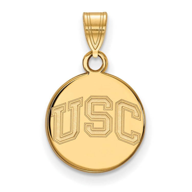 14k Gold University of Southern California U-S-C Small Disc Pendant