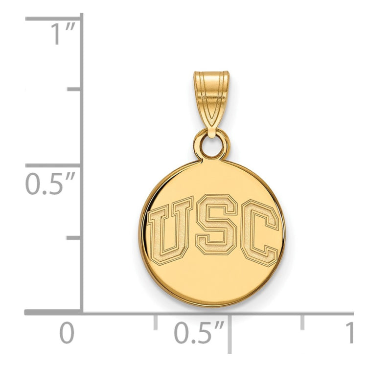 14k Gold University of Southern California U-S-C Small Disc Pendant