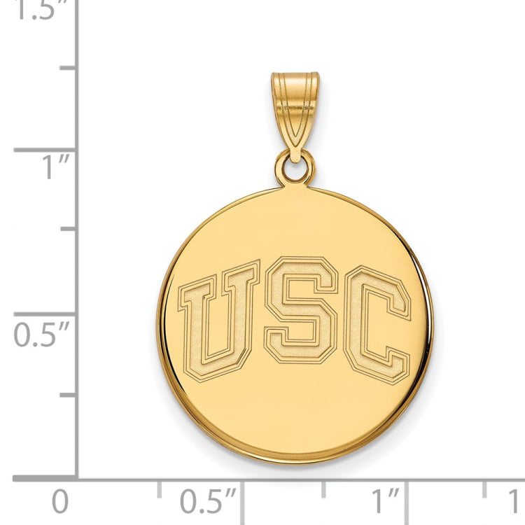 14k Gold University of Southern California U-S-C Large Disc Pendant