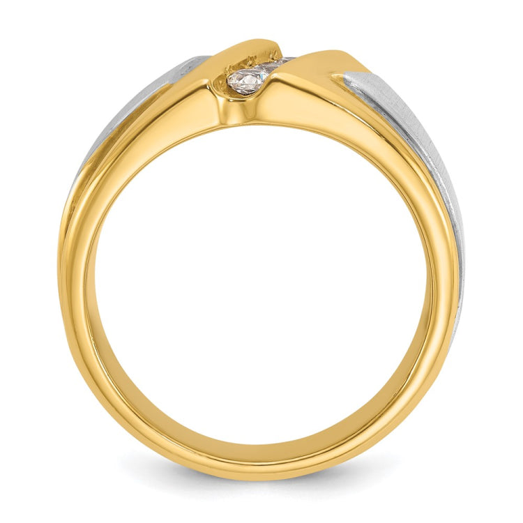 Men's TT Ring with Satin Finish Accent (solid back) Mounting