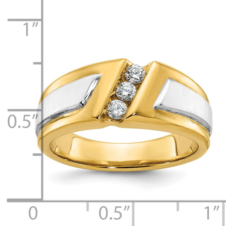 Men's TT Ring with Satin Finish Accent (solid back) Mounting