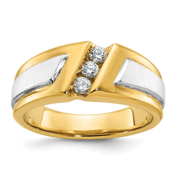 Men's TT Ring with Satin Finish Accent (solid back) Mounting