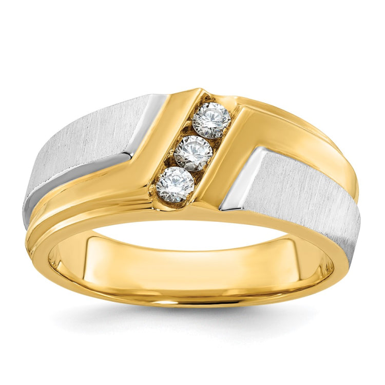 Men's TT Ring with Satin Finish Accent (solid back) Mounting