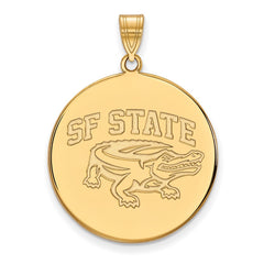10k Gold LogoArt San Francisco State University Extra Large Disc Pendant