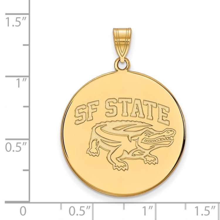 10k Gold LogoArt San Francisco State University Extra Large Disc Pendant