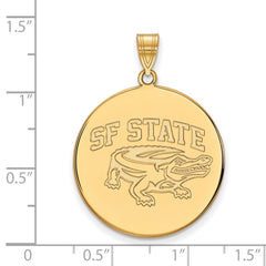 10k Gold LogoArt San Francisco State University Extra Large Disc Pendant