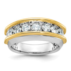 IBGoodman 10k White Gold Men's Polished 7-Stone 1 1/5 Carat A Quality Diamond Ring