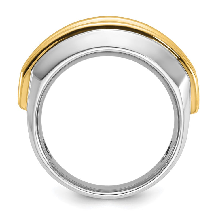 IBGoodman 10k White Gold Men's Polished 7-Stone 1 1/5 Carat A Quality Diamond Ring