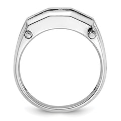 IBGoodman 14k Two-tone Men's Polished and Satin 5-Stone 3/4 Carat AA Quality Diamond Ring