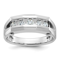 Men's WG Wedding Band with YG Bars and Satin Finish