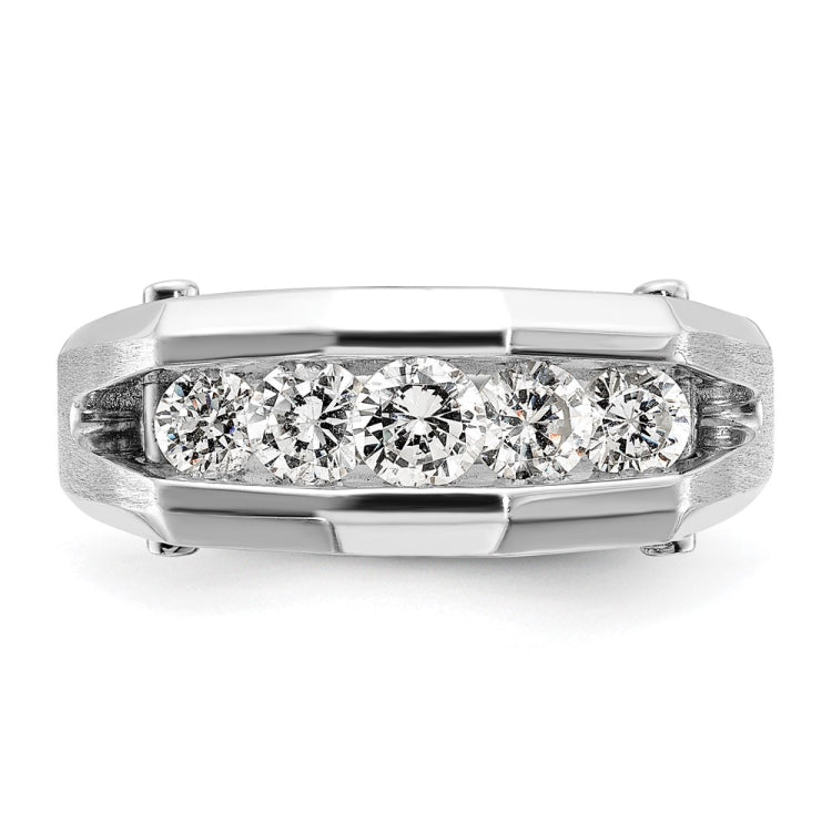 Men's WG Wedding Band with YG Bars and Satin Finish