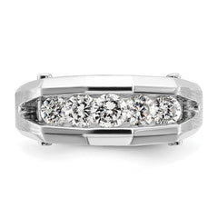 Men's WG Wedding Band with YG Bars and Satin Finish