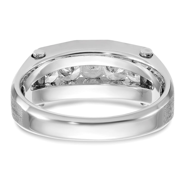 Men's WG Wedding Band with YG Bars and Satin Finish