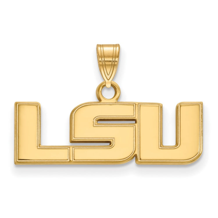14k Gold LogoArt Louisiana State University L-S-U Small Pendant