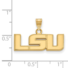 14k Gold LogoArt Louisiana State University L-S-U Small Pendant