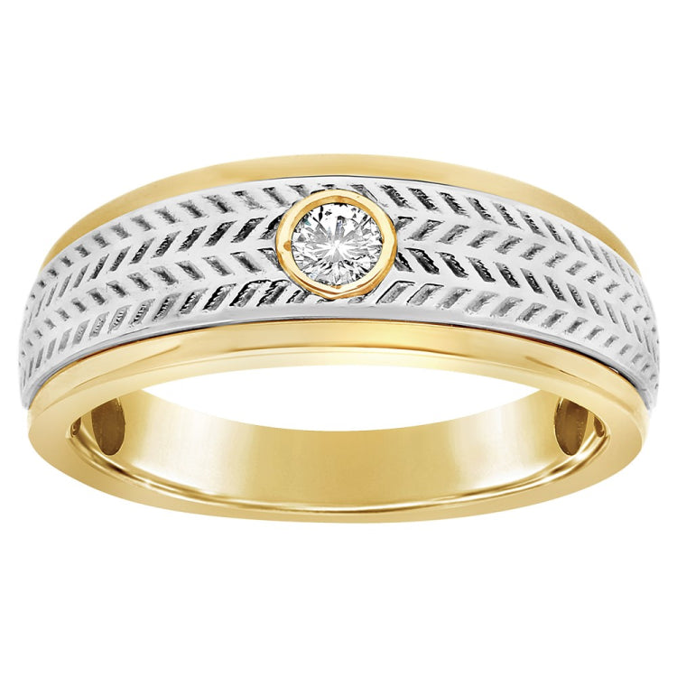 Men's Two-Tone .15CT Solitaire Diamond Ring