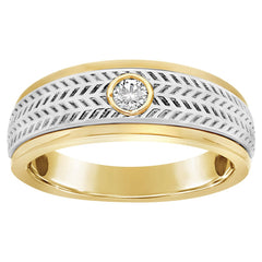 Men's Two-Tone .15CT Solitaire Diamond Ring