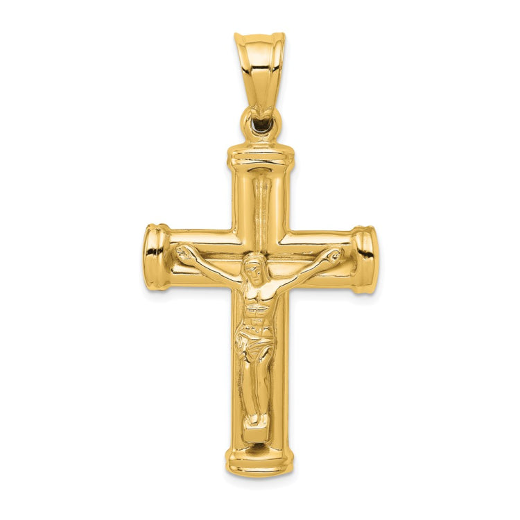 14K Hollow Crucifix Reversible to Cross Pendant