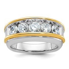IBGoodman 10k Two-tone Men's Polished 5-Stone 2 Carat A Quality Diamond Ring
