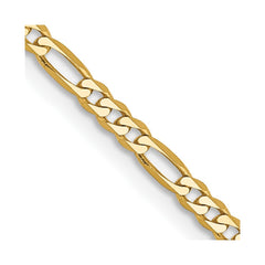 14K 18 inch 2.25mm Flat Figaro with Lobster Clasp Chain